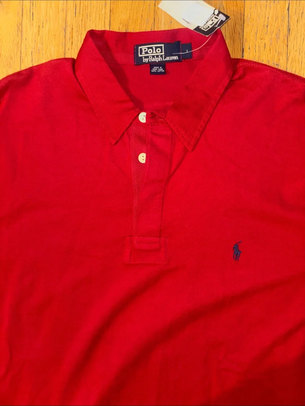 Polo Ralph Lauren Men’s NWT Long Sleeve Piqué Polo Shirt - Red - Large